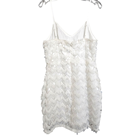 Nwot Just Me White Oval Sequined Spaghetti straps Cocktail Mini Dress - Picture 11 of 17